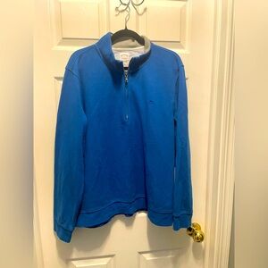 Brooks Brothers Blue Quarter Zip Up Sweater with Collar